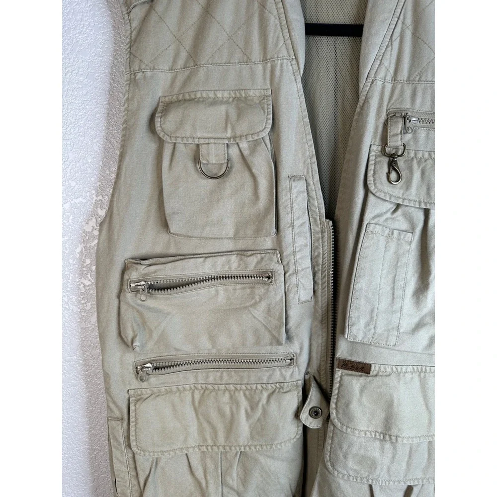 Woolrich Men's‎ Tan Multi-Pocket Fishing Safari Utility Vest Size Large